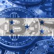 Honduras flag with bitcoin