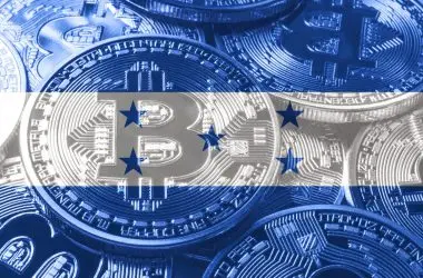 Honduras flag with bitcoin