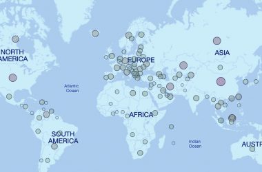 map of location where bitcoin is mined