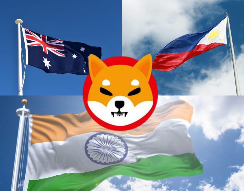 Shiba Inu coin dominates Australia, India and the Philippines