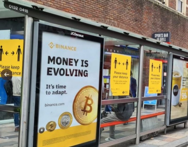 Cryptocurrency advertisements in London, UK