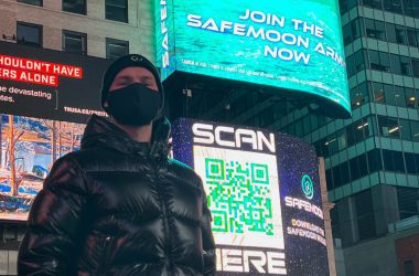 Safemoon CEO John Karony visits Times Square SFM Billboard