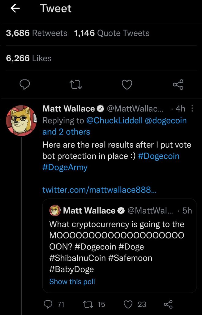 Nublado Senador Sofocar Not Dogecoin! SafeMoon V2 wins Matt Wallace's Twitter poll