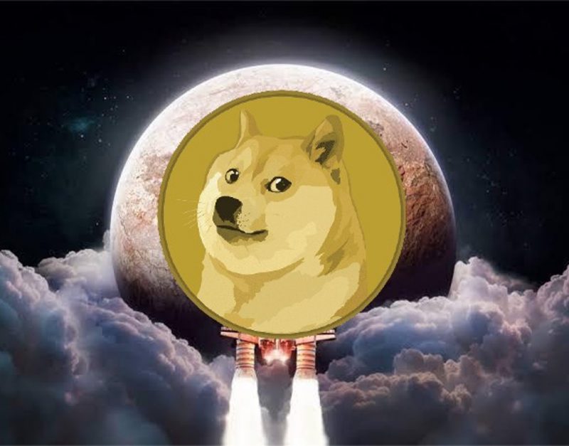 dogecoin to the moon rocket