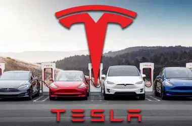Tesla cars with testla logo