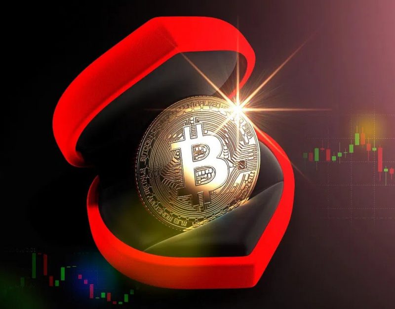 Bitcoin BTC Love Propose Ring Valentines Day Heart