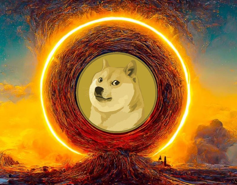 Dogecoin Doge fire burn