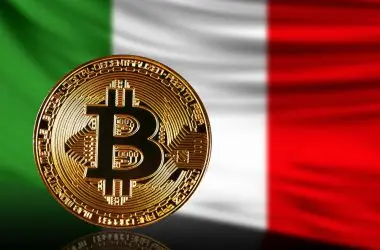 Italy Flag With a Bitcoin