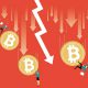 Bitcoin crash red background