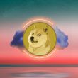 dogecoin doge rainbow cloud