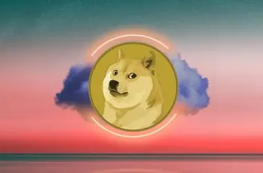 dogecoin doge rainbow cloud