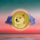 dogecoin doge rainbow cloud