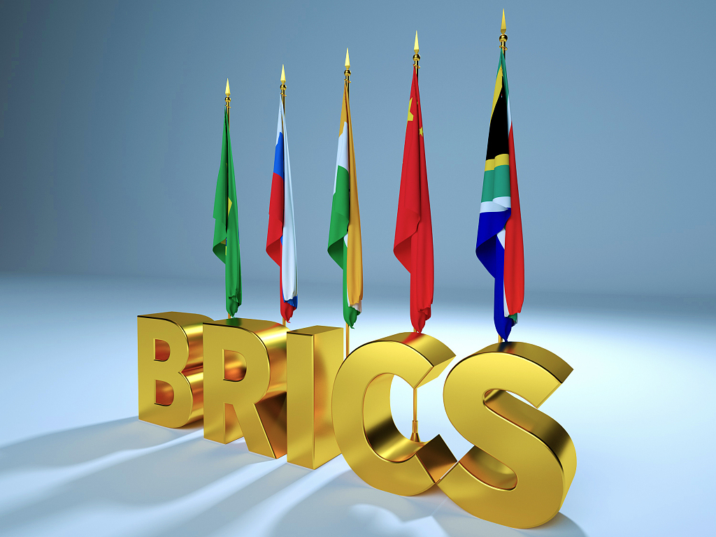brics nations flags gold