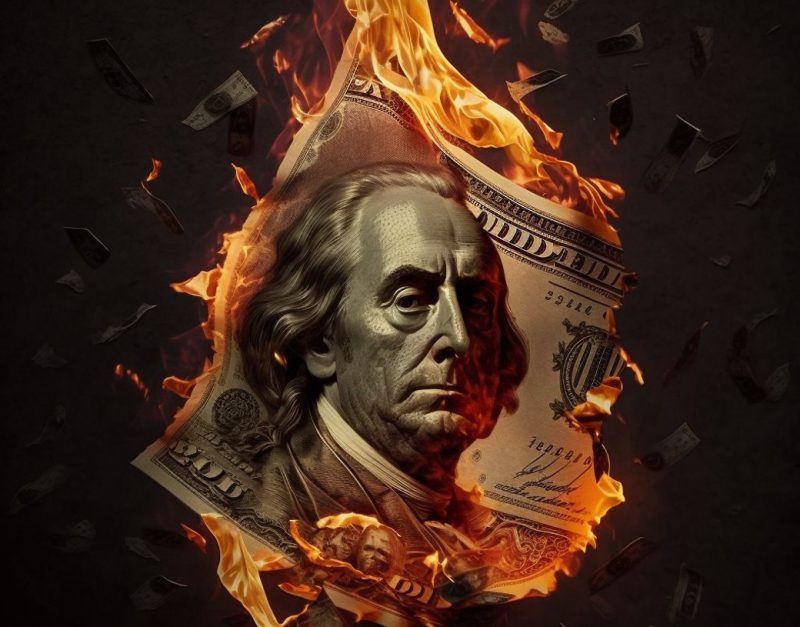 U.S. Dollar burn crash fall dip