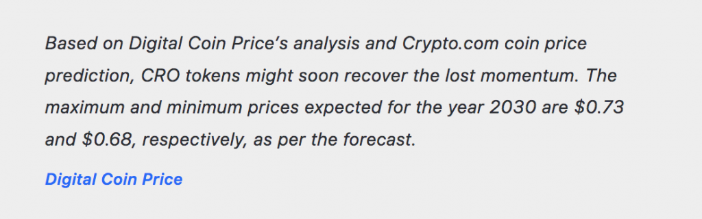 CRO Price Prediction