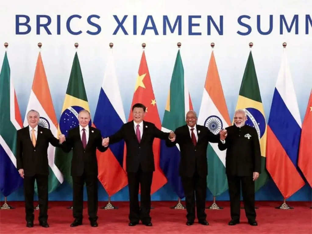 brics leaders flags