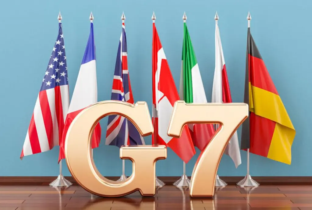 G7 countries flags BRICS