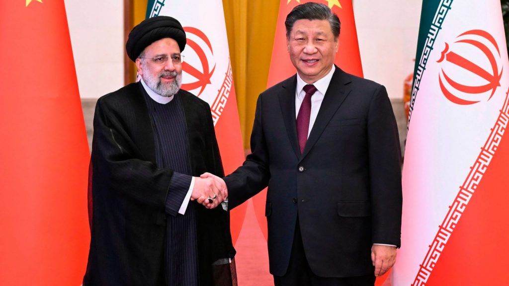 Iran China Flags Leaders Xi Jinping BRICS