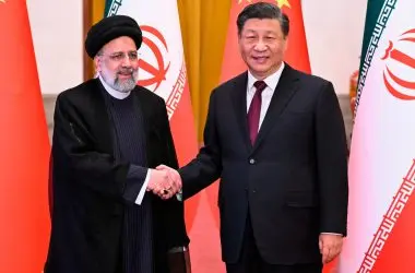 Iran China Flags Leaders Xi Jinping BRICS