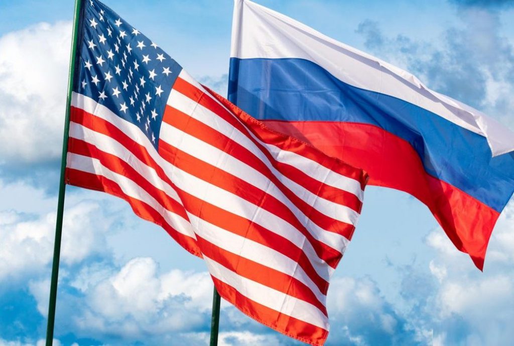 USA Russia flags brics