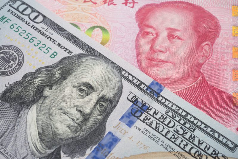 us dollar chinese china yuan currency bills brics