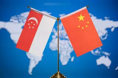 China Singapore BRICS flags