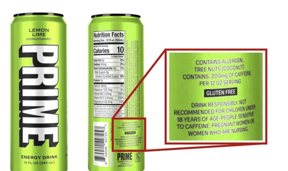Prime Energy Drink Nutrition Facts