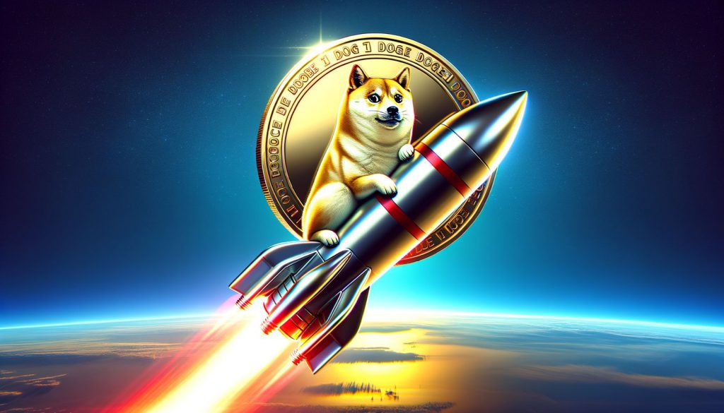 Dogecoin on a rocket