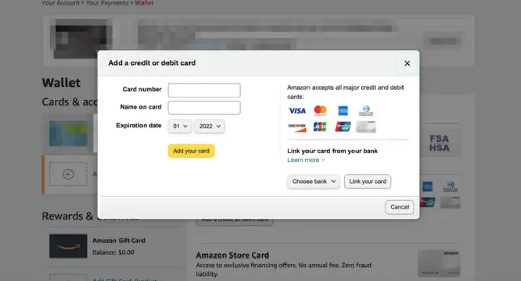 How to Add Visa Gift Card to Amazon?