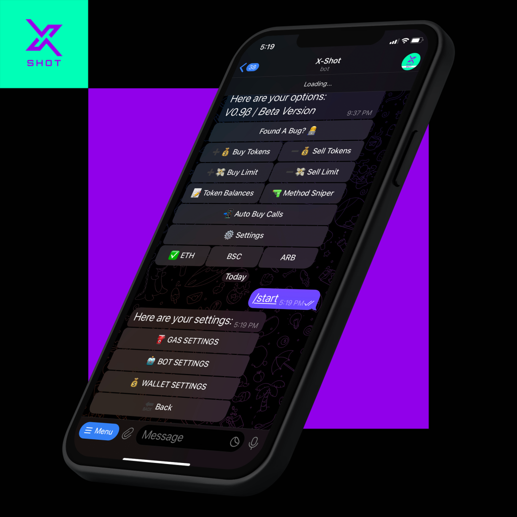 XShot یک ربات معاملاتی ارز دیجیتال مبتنی بر تلگرام است.  این ابزار پنج برابر سریعتر از پلتفرم هایی مانند Uni Swap عمل می کند.