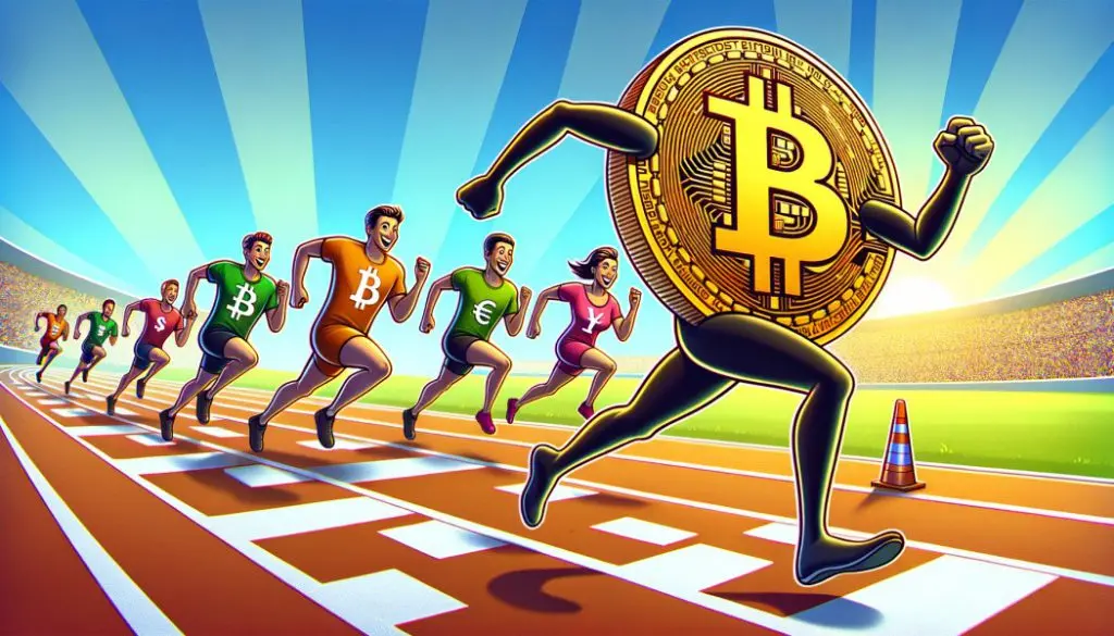 bitcoin btc running race rally relay