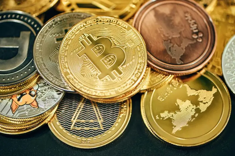 a bunch of crypto coins