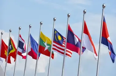brics asean countries flags