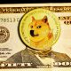 Dogecoin placed on a US dollar note