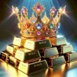 gold bars wearing a crown