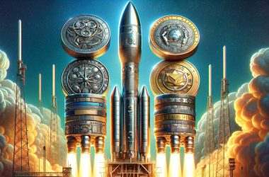 Coins on a rocket