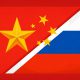 Chinese and Russian flags merged together