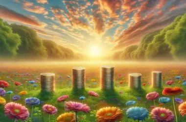 Coins in a garden