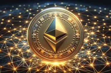 Ethereum coin glittering