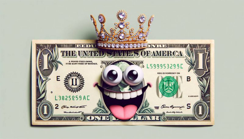 The USD smiling and wearing a crown