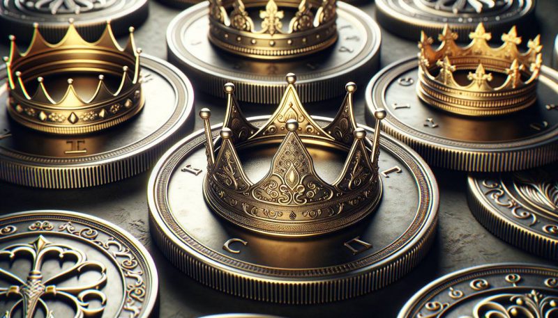 coins wearing crowns