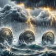 Three coins blazing through the storm
