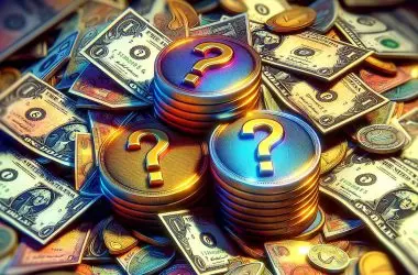 Three coins with lots of money