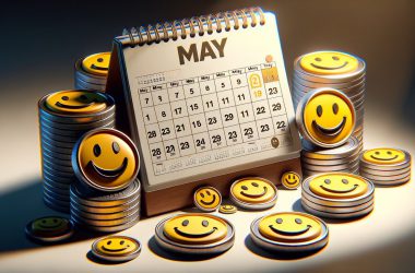 meme coins next to a may calendar