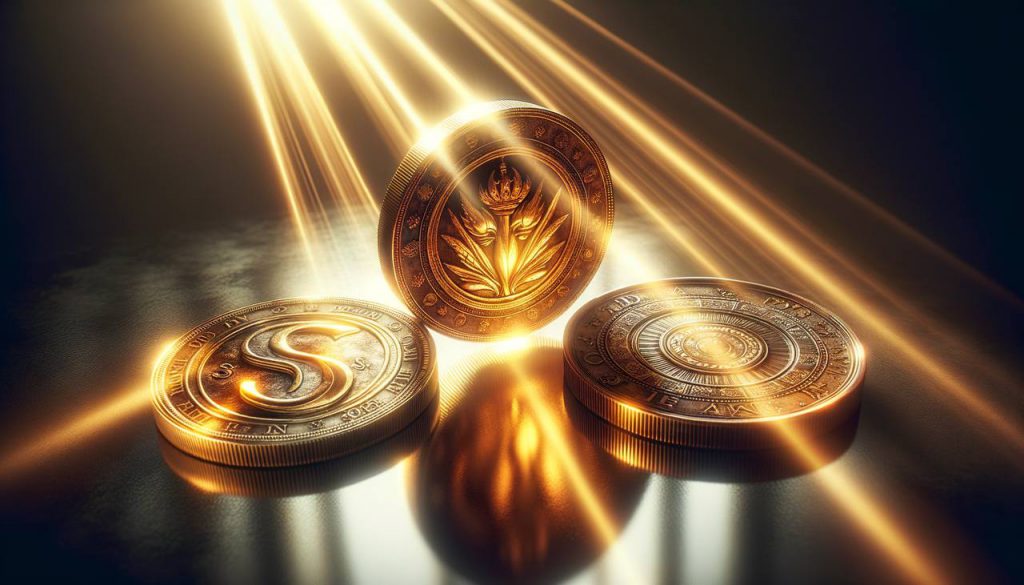 Coins shining bright