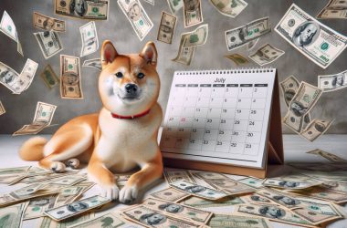 Shiba inu with lots of money