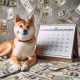 Shiba inu with lots of money