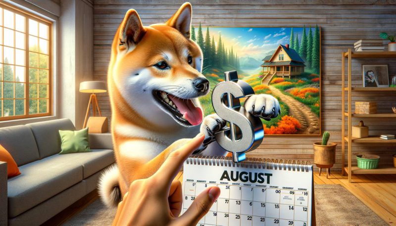 SHIBA INU PLAYING WITH THE DOLLAR SYMBOL