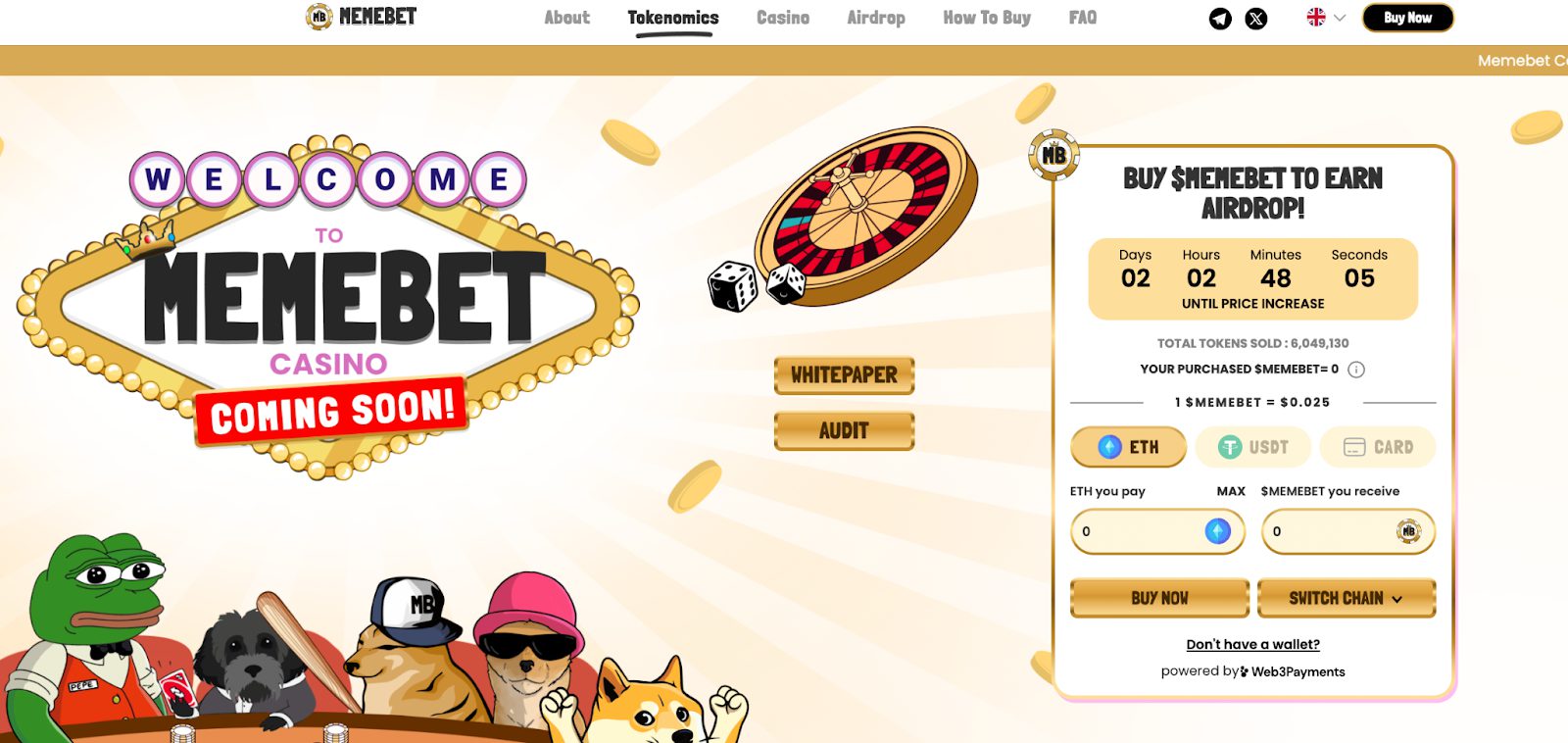 GambleFi Meme Coin Memebet Token 150K دلار در عرض چند دقیقه پس از ICO جمع آوری کرد