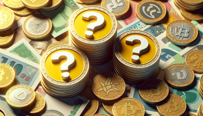 Coins with question mark